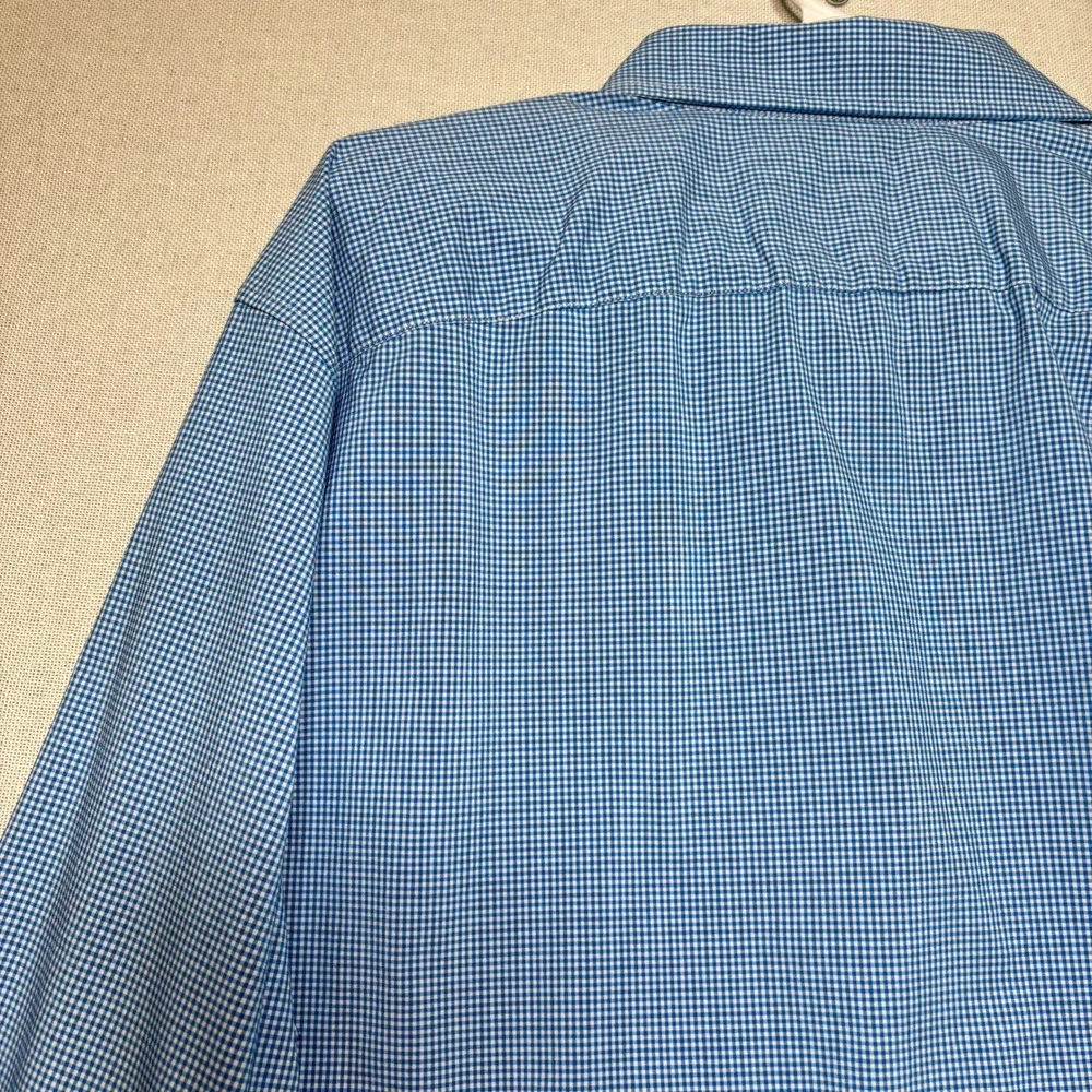 Banana Republic Mens Slim Flex Fit Tech Stretch Cotton Gingham Dress Shirt XXL‎